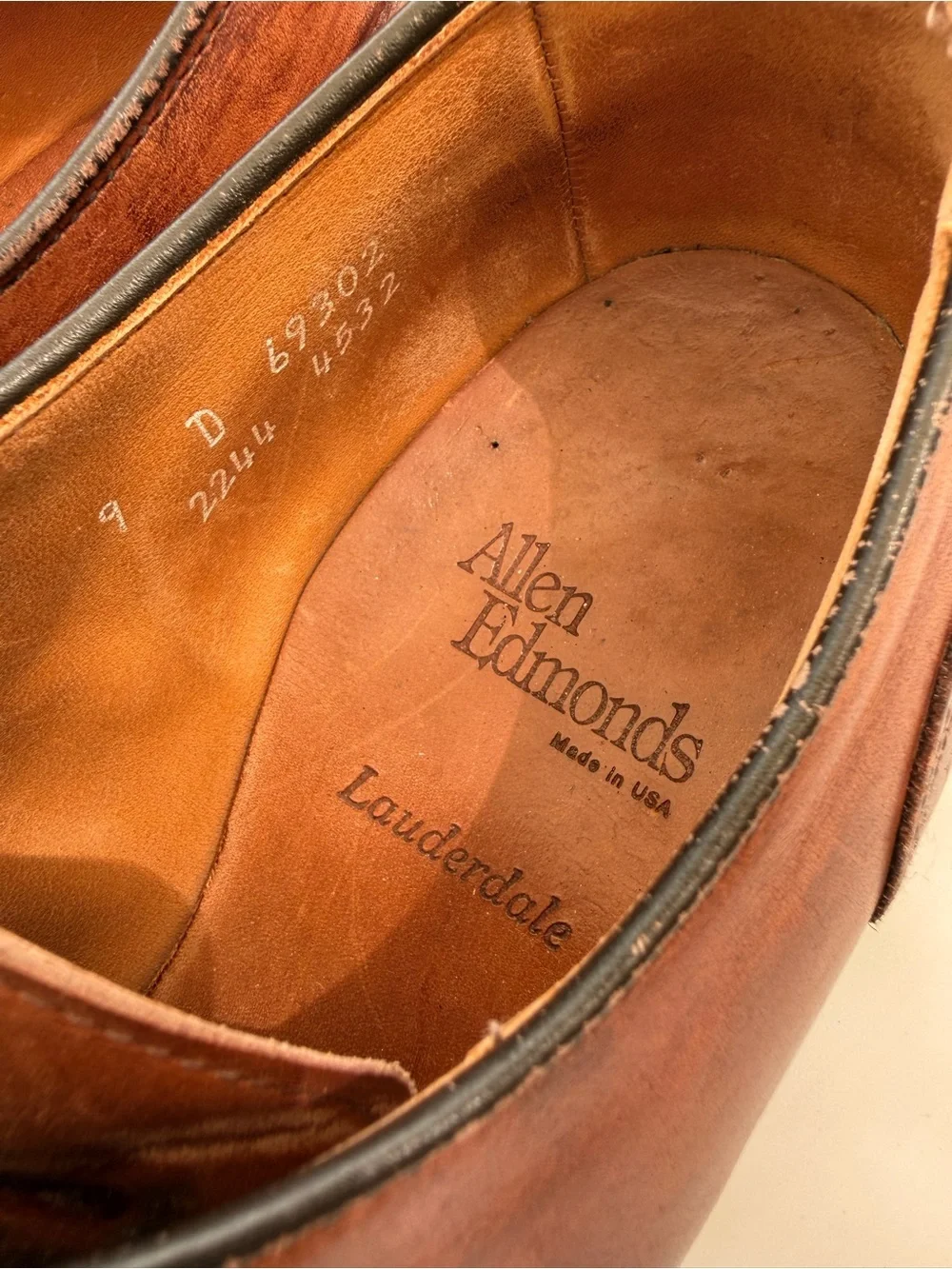 Allen Edmonds Brown Woven Leather Derby Oxfords